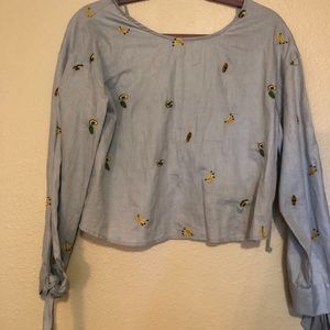 Avocado design crop top